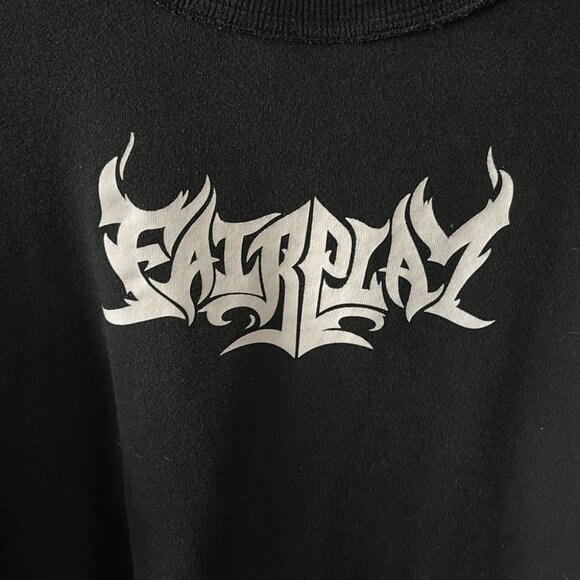 Fairplay Men’s Black High Neck Long Sleeve Graphic Shirt Sweater - Picture 3 of 6